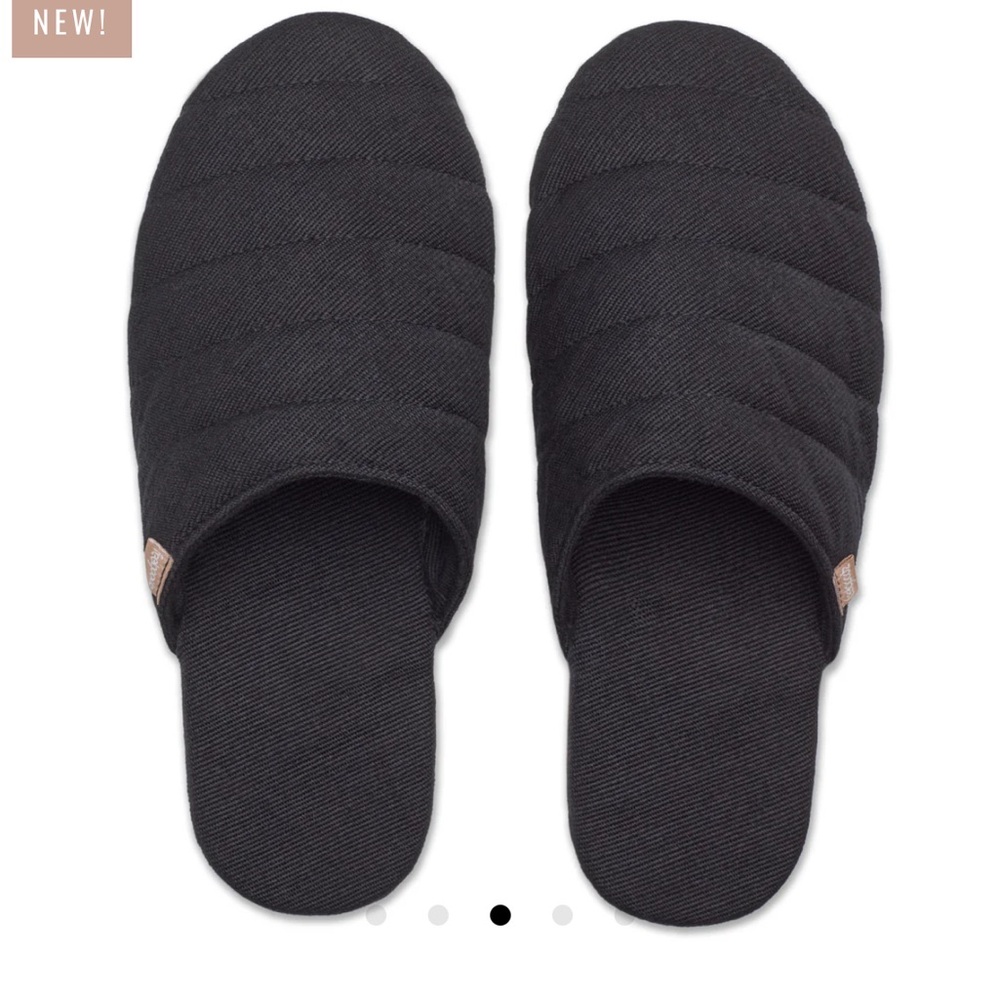Black Quilted Slip-On Women's Slippers - Picture 8 of 9